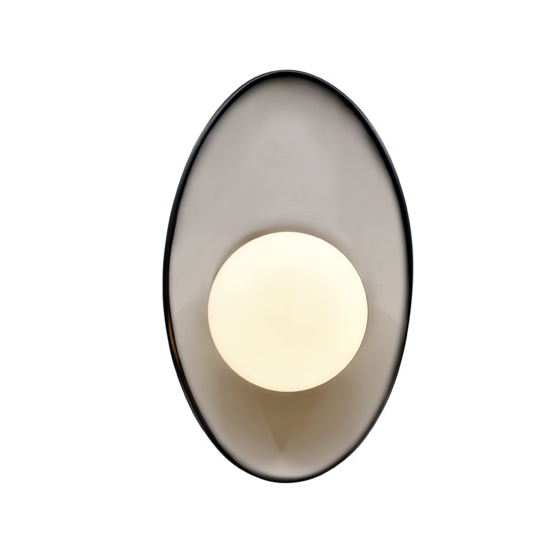 Azem Ceramic Wall Sconce, Gloss Black/Matte White