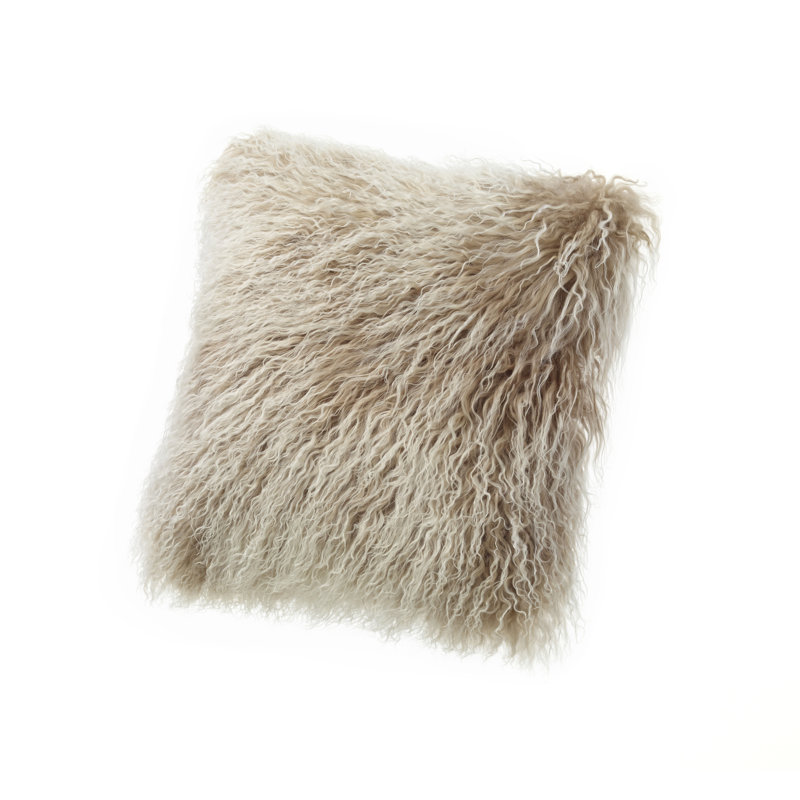 Coussin en fibre de mouton fibre de Auskin Longwool, H 20 po x l 20 po, Portobello