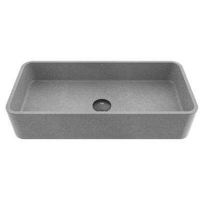 Palazzo Gothic 24" L x 11" W x 5" H Gray Handmade Rectangular Vessel Bathroom Sink