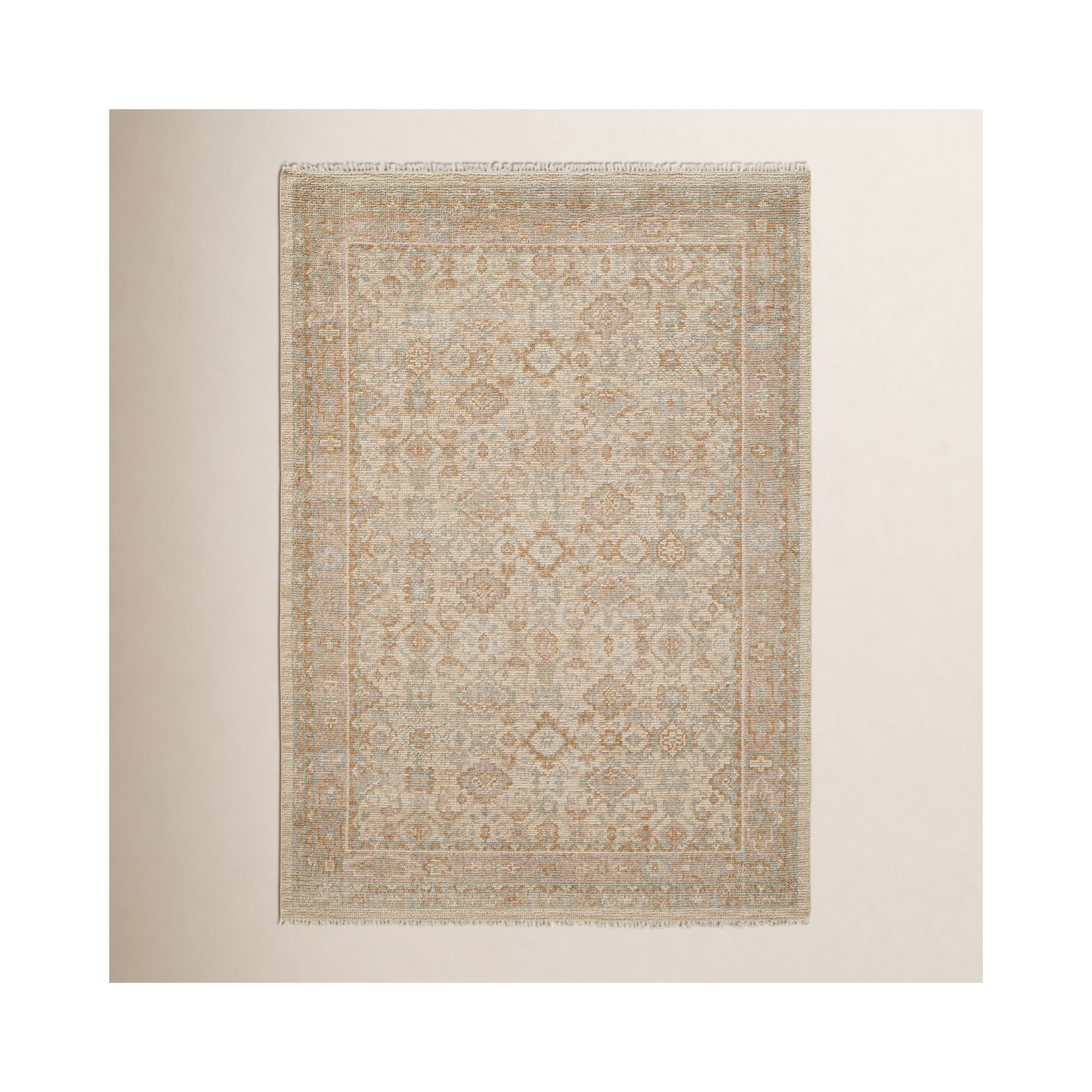 Hand Knotted Wool Nordic Rug, Rectangle 2"x 3"