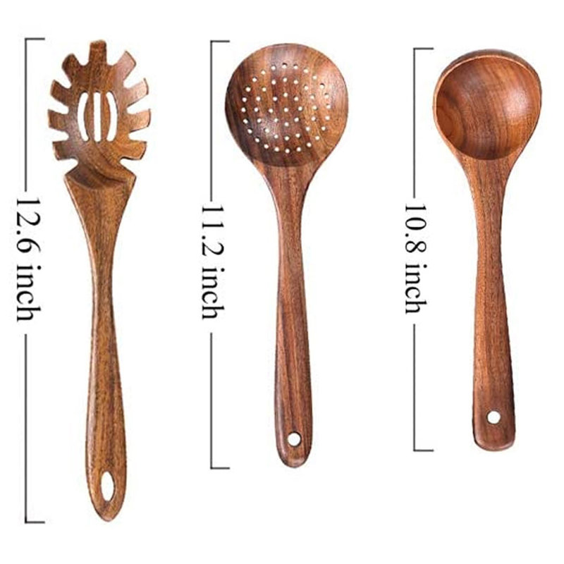 Ensemble d'ustensiles de cuisine 3 pièces, ensemble d'ustensiles de cuisine en bois