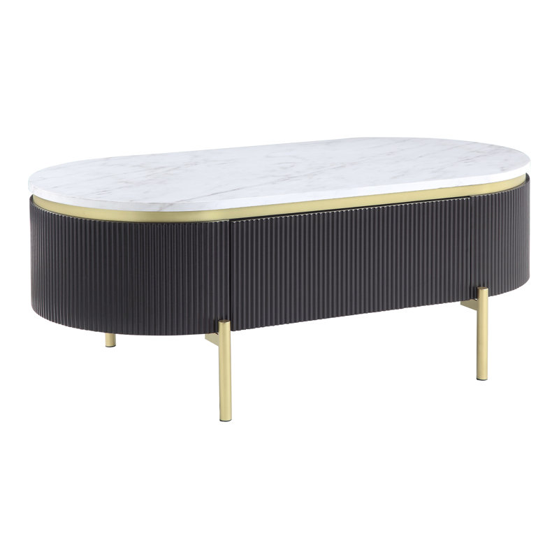 Bembry Single Coffee Table, Dark Walnut/Gold