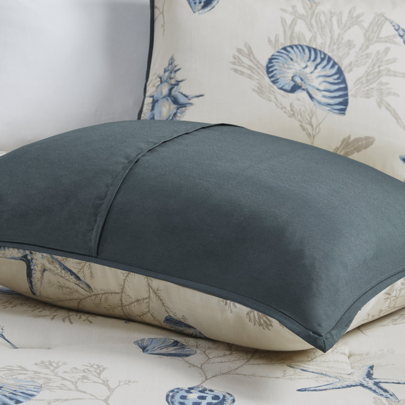 Édredon bleu pour lit très grand - coton 200Tc avec décorations décoratives assorties
