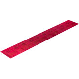 Overdyed Hand-Knotted Wool Modern-Contemporary Pink Runner 2' 7" x 17' 4"
