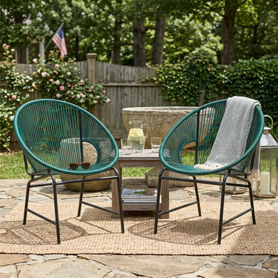 Chaise d'extérieur en osier, ensemble de 2