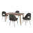 Faught Mid-Century Modern Tapered Dining Set - Leather, 63" Dining Table And 4 Chairs-477853676-477853674