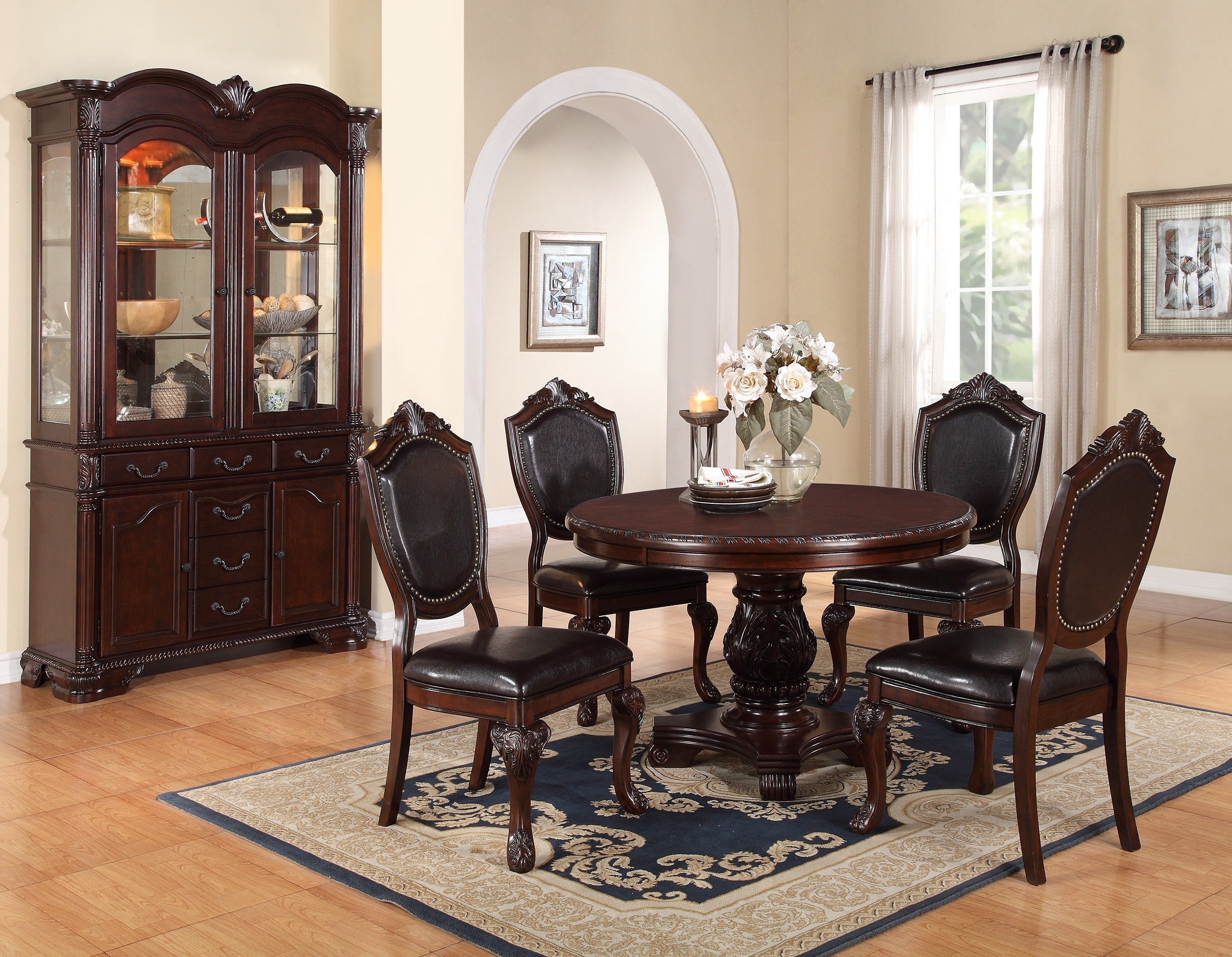 Hokku Designs Classic Formal Dining Room Table And X Side Chairs Pc Set ...