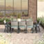 8 Piece Sunbrella Outdoor Patio Dining Chairs - Navy-497285587-497285586