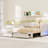 Beige Twin Xl To King Upholstered Daybed, Led , Storage Drawers, Trundle For Extra Space Extendable Beige, Two Frame-1356663122
