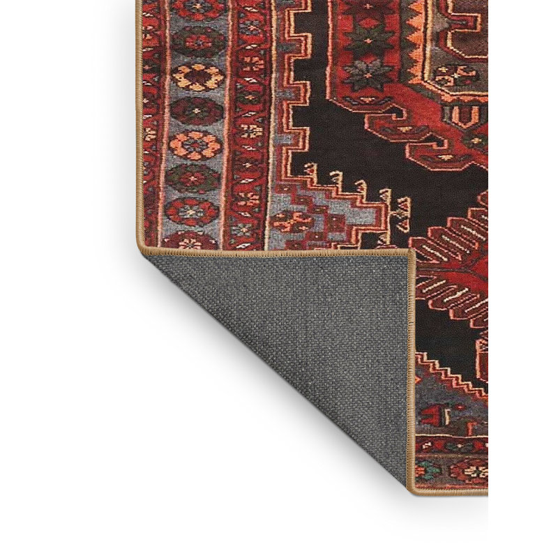 Tapis traditionnel mehroon/noir/bleu, Rectangle 2 pi x 3 pi