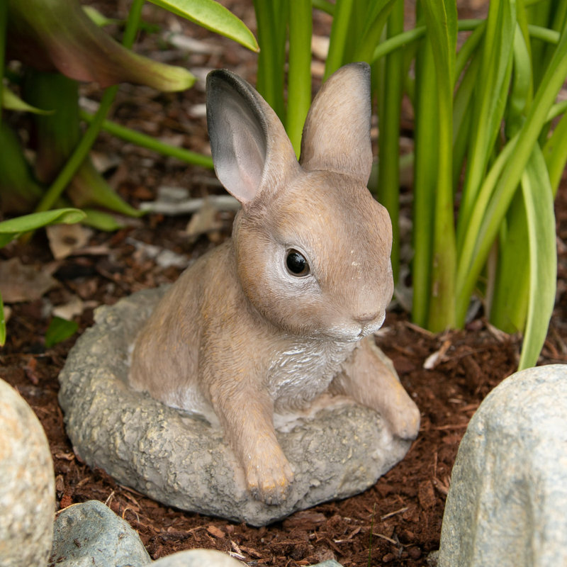 Curious Bunny Garden Decor | Realistic Rabbit Lawn Statue