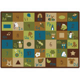 Learning Blocks Sequential Seating Premium Tufted Brown/Green/Tan Area Rug