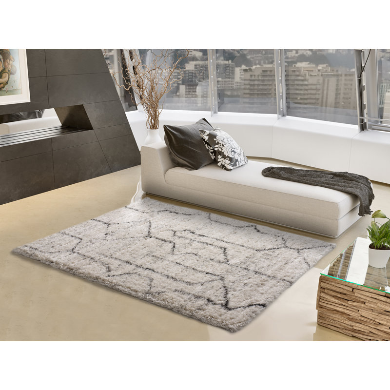 Geometric Shag Area Rug, Rectangle 135 x 190cm
