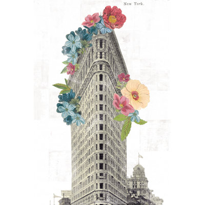 Floral Flat Iron by Wild Apple Portfolio - Wrapped Canvas Print