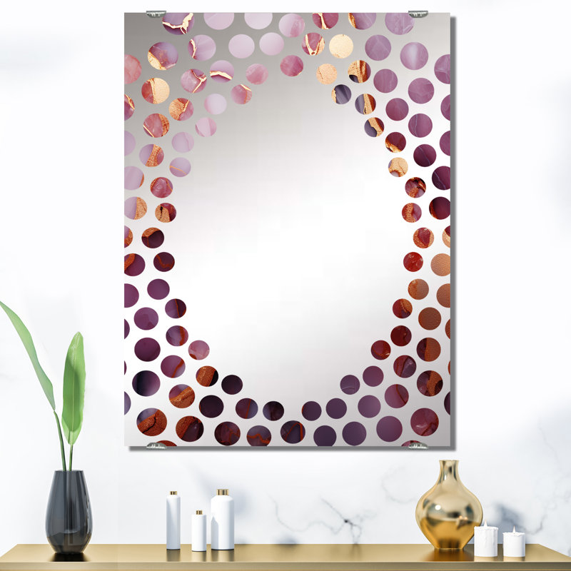 Popham - Décoration murale miroir en marbre abstrait, 32 po x 24 po, Sherwin