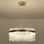 Lustre tambour en verre texturé 23,62 po Ether avec lumières DEL intégrées Ether