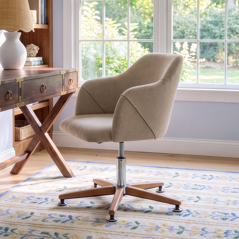 Padraic Polyester Blend Task Chair, Oatmeal