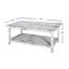 Table basse Country Cottage Farmhouse - Table basse de 42 x 24 x 18 pouces avec tablette de rangement pour le décor du salon - Mobilier de salon rustique (blanc antique)-368160564
