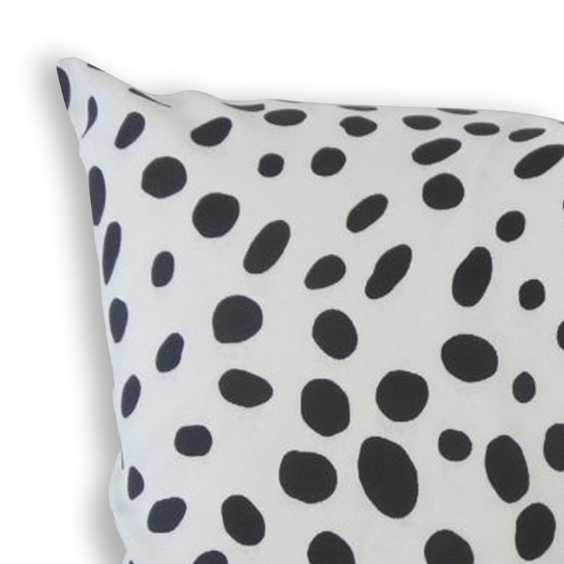 Oreiller Haruhi, 24 po x 24 po, Blanc / Noir, Coussin décoratif
