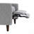 Gray Mid-Century Modern Pushback Recliner - Leathered Upholstery, Tapered Legs, Channel Detail-539644007
