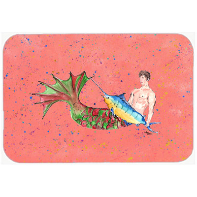 Caroline's Treasures Merman Glass Cutting Board