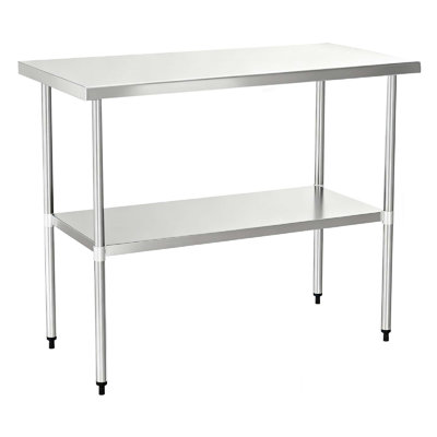Durable 18-Gauge Stainless Steel Commercial Work Table With Undershelf For Efficient Kitchen Use