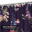 Rideau de douche aquarelle avec fleurs bleu sarcelle et 12 crochets-1693371997