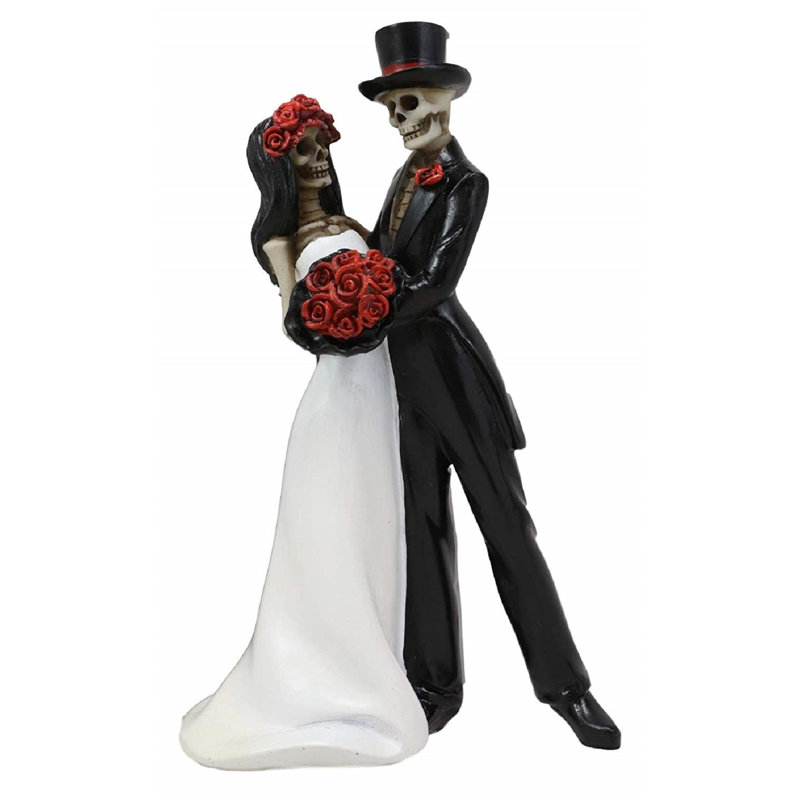 Jonesha, jour des morts, mariage, danse, squelette, mariée, marié, bouquet de roses rouges, gâteau