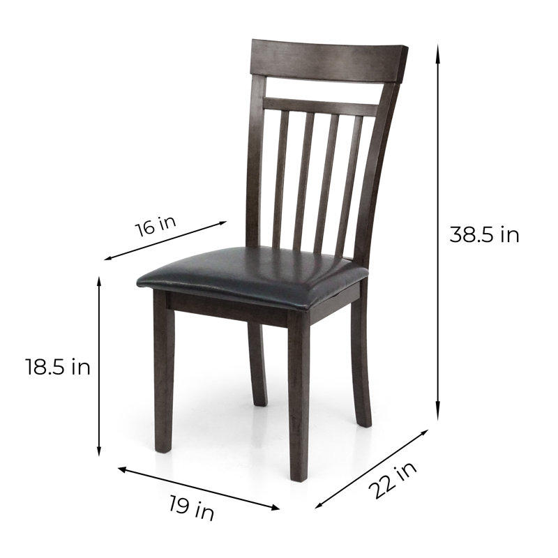 Ensemble de table de salle à manger 3 pièces, 2 chaises d'appoint en bois massif de style classique avec table de salle à manger ronde, ensemble de cuisine, coussins en cuir de polyuréthane de taille moyenne
