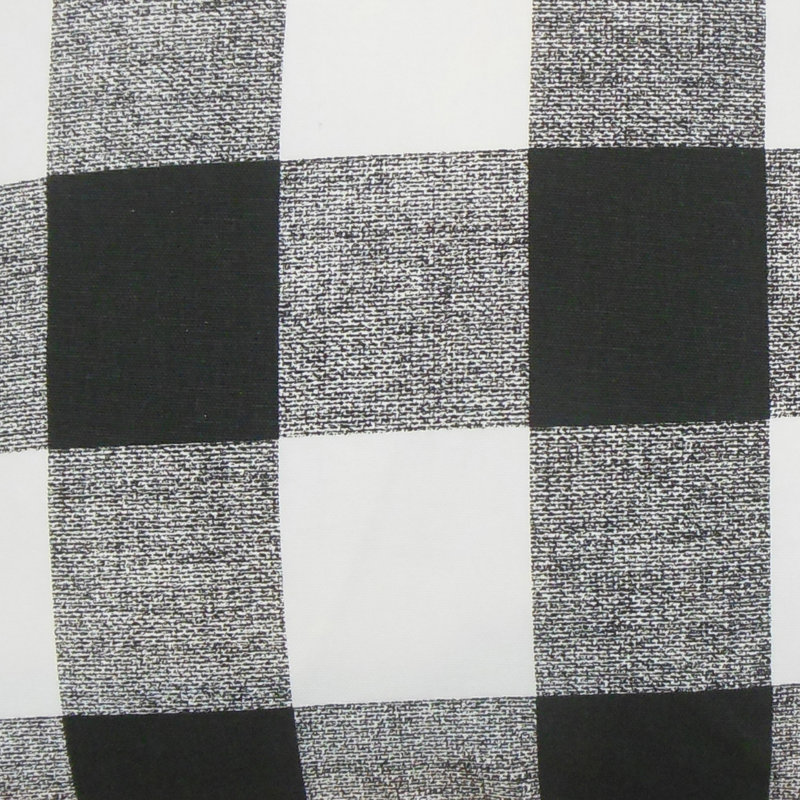 Plaid Feather Reversible Throw Pillow, 18" H x 18" W, Black