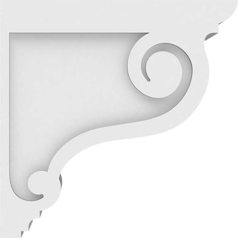 Scroll Standard Architectural Grade PVC Corbel, 12"H x 5"W x 12"D