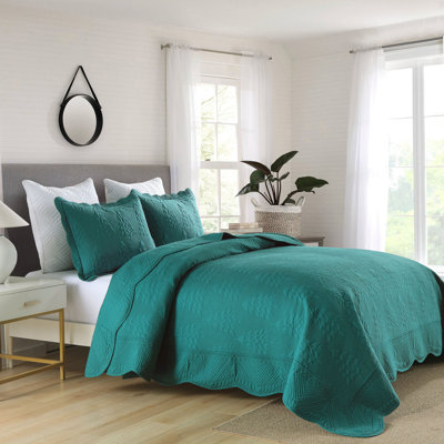 MarCielo 3 Piece Cotton Christmas Tree Oversized Bedspread Set Coverlet Set Lightweight Quilt Set