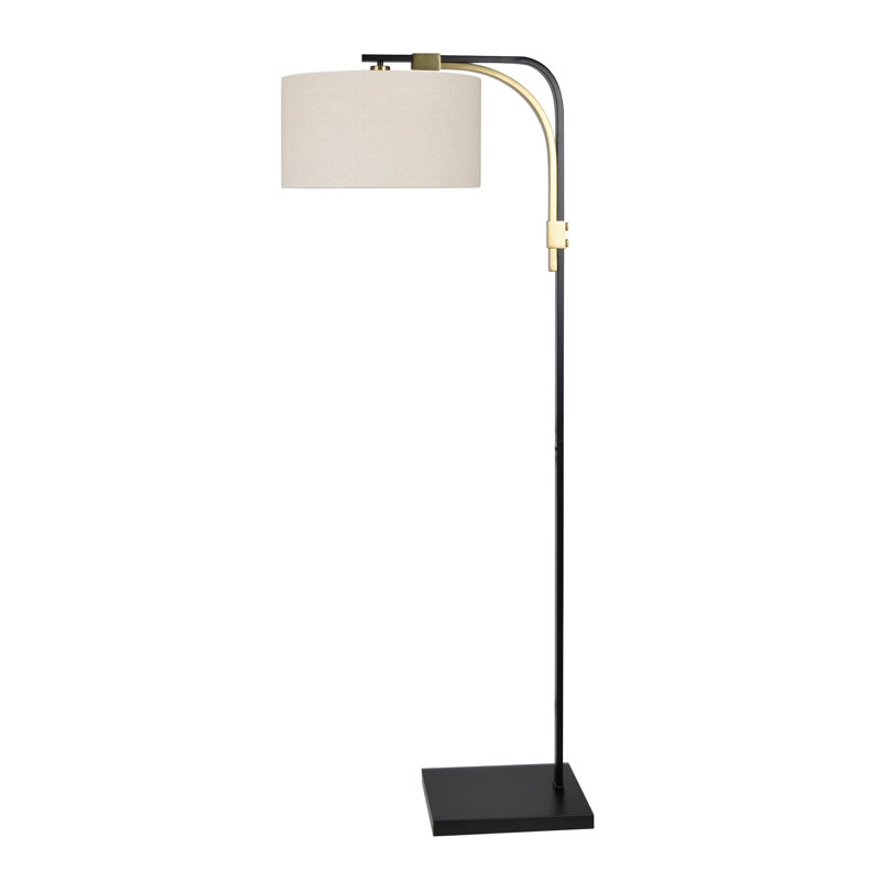 66.5" Metal Floor Lamp With Oat Shade