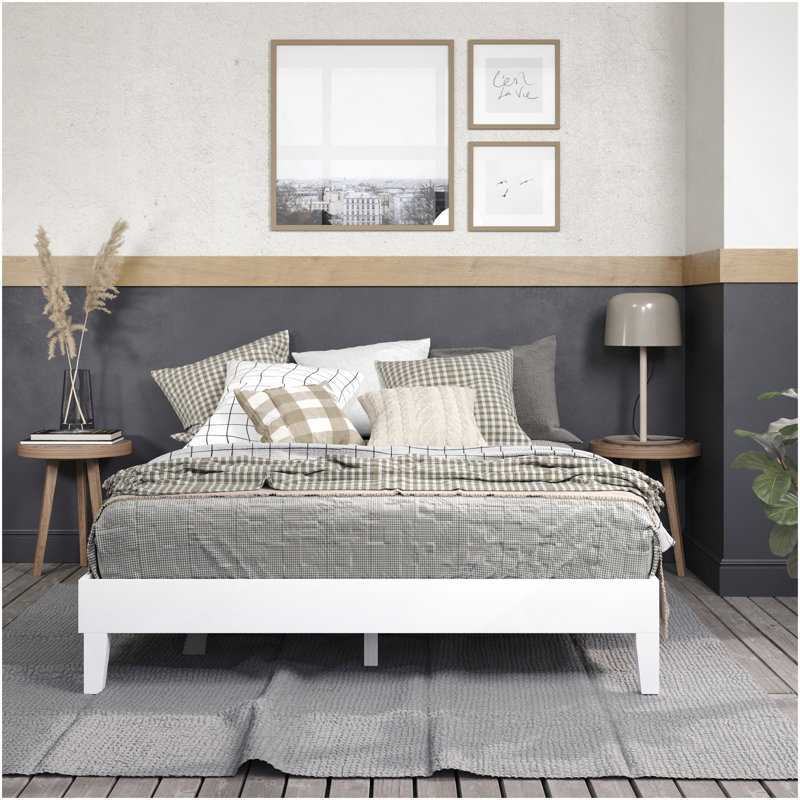 Grand lit plateforme - blanc