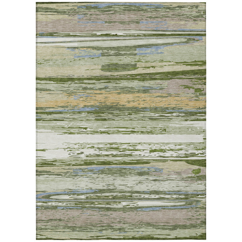 Machine Washable Indoor/Outdoor Jeffery ACN2287 Stripes Rug, Rectangle 9' x 12'