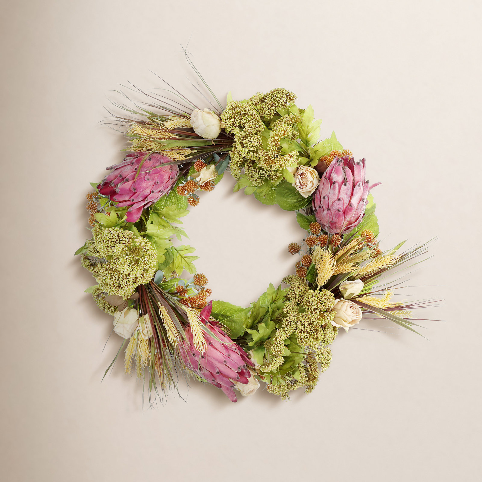 Alma 23" Wreath, Pink