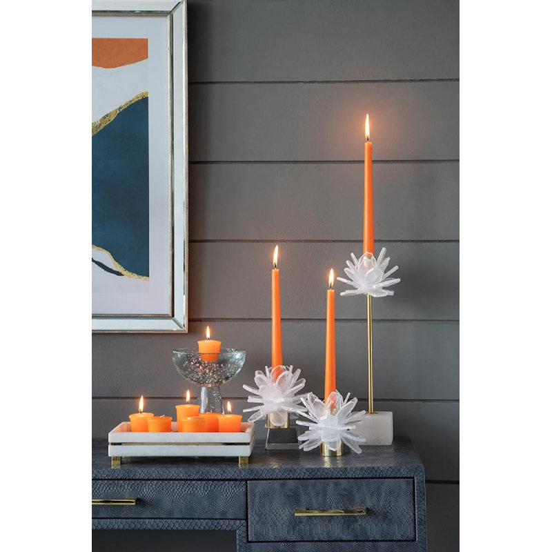 Unscented Soy Wax Taper Candles - Set of 30, Orange