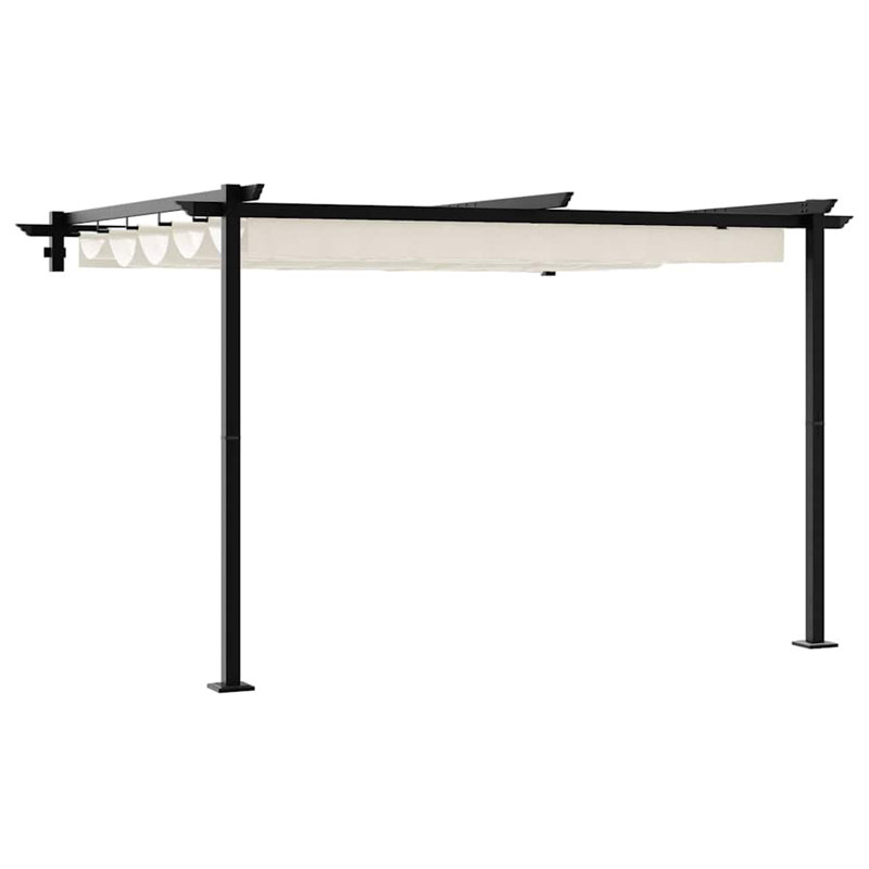  Wall Mounted Gazebo Anthracite Steel, Cream, 300" H x 300" W x 300" D