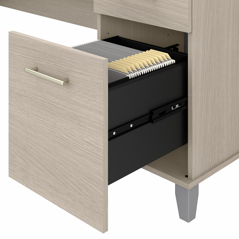 Ensemble de bureau d'ordinateur 3 pièces Magomed, Chêne sable