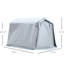 Tente de rangement pour abri d'auto 6 pi x 8 pi, robuste avec couvercle en PE et portes à double fermeture à glissière, pour moto, vélo, outils de jardin, tente grise,
