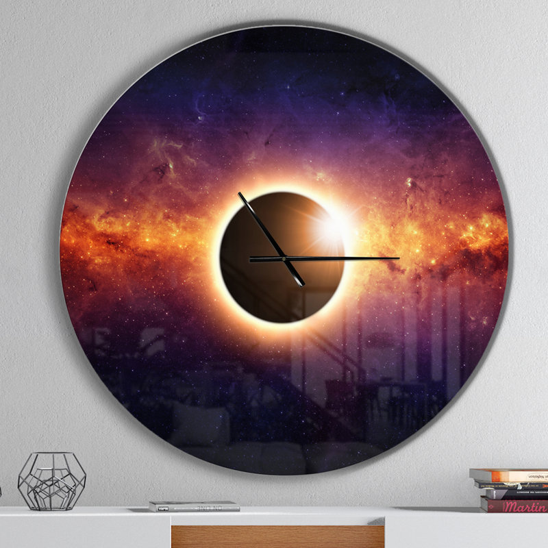 Full Eclipse View - Horloge murale moderne, Surdimensionné