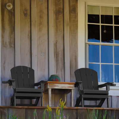 Ensemble de 2 chaises Adirondack Adirondack surdimensionnées en plastique avec porte-gobelet