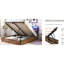 Storage Bed In Full, Rustic Brown With Bookcase Headboard & Energy Led Lights Platform Compartment, Waterproof-121107254
