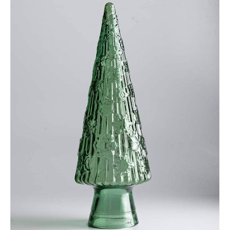 Arbre de Noël en verre recyclé, H 17 po x l 5 po x P 5 po