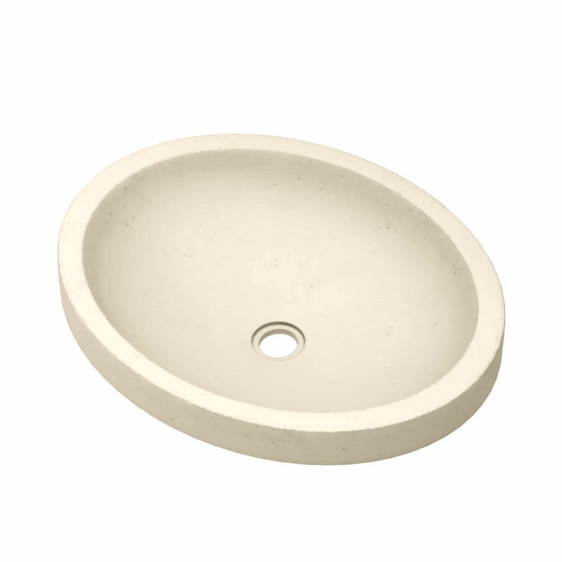 Tolosa Stone Handmade Oval Drop-in Bathroom Sink, Sand