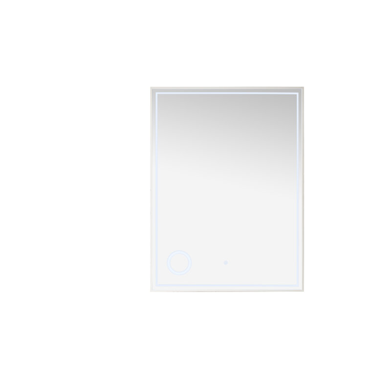 Miroir d'appoint Tampa, H 31,5 po x l 23,63 po, Blanc lustré