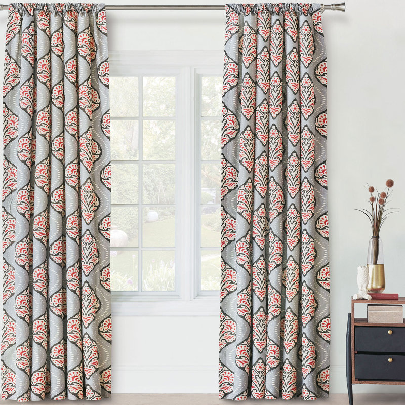 Bowie 100% Cotton Room Darkening Single Curtain Panel, 48" W x 96" L