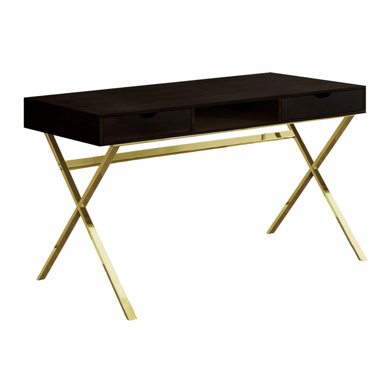 Bureau d'ordinateur avec tiroirs de rangement et pieds en métal pour le bureau personnel