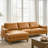 Inniss 107.3" Genuine Leather Left Chaise Sectional Sofa with Solid Wood Frame and Legs-2088528410-2088528409