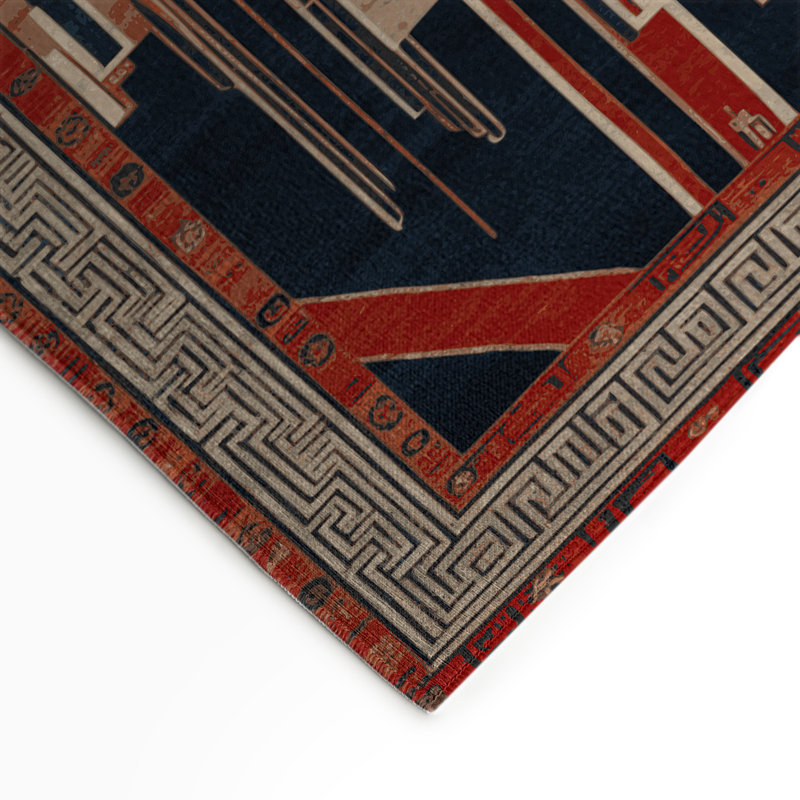 Tapis intérieur et extérieur ArtDeco, Rectangle 5 pi x 7 pi